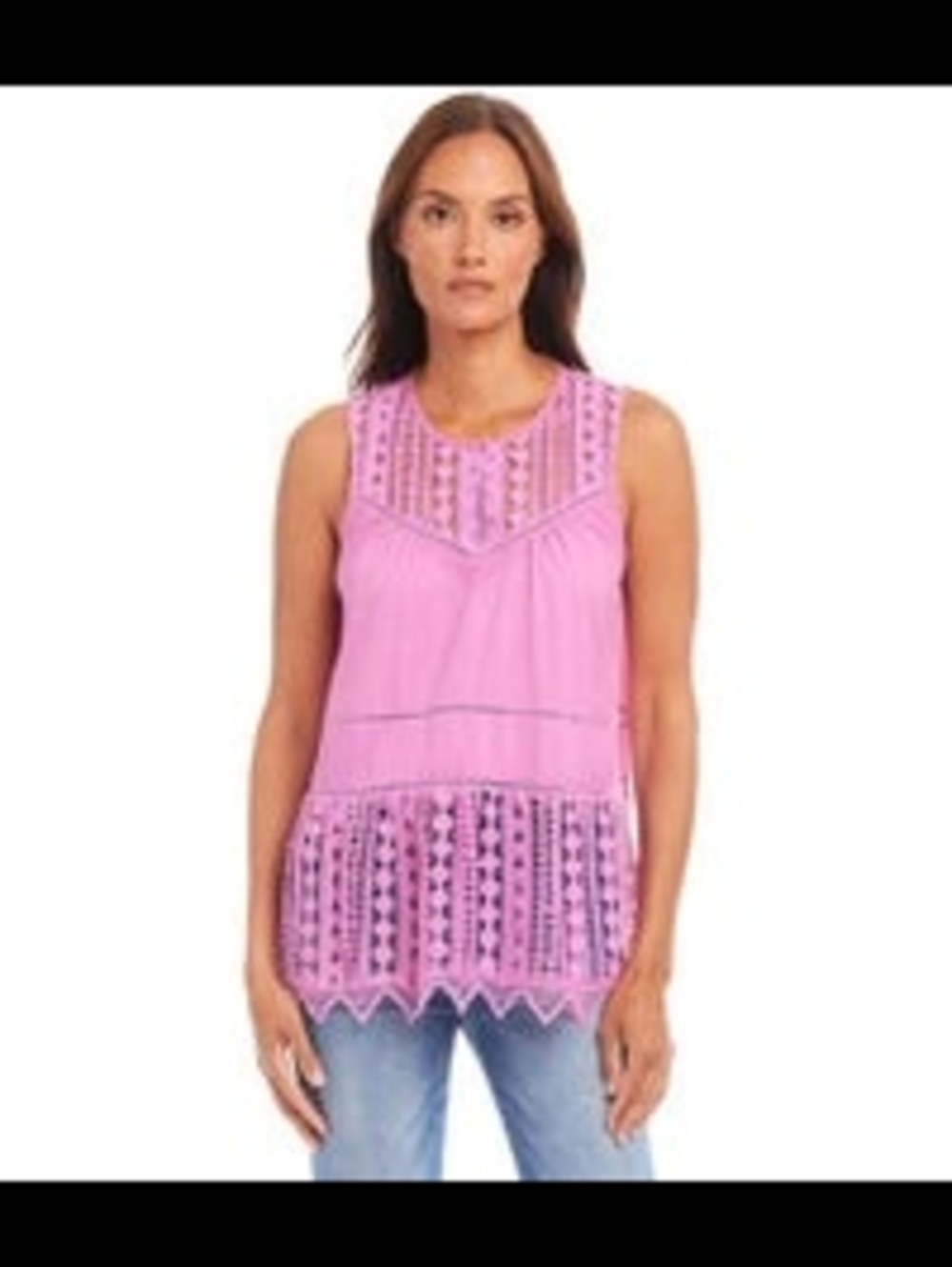Karen Kane Pink Lace-Trim Sleeveless Camisole